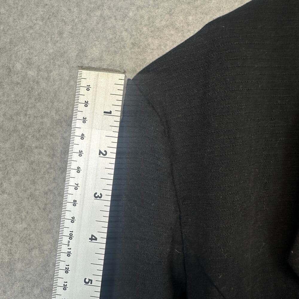 Matty M Blazer Jacket Womens Medium Black 100% Cotton Open Front Rolled Sleeves - Picture 10 of 11